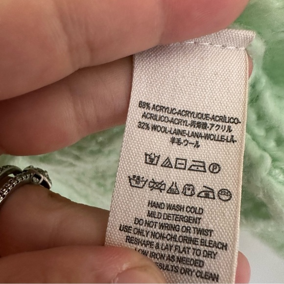 Free People Crashing Waves Mixed Knitting Wool Blend Sweater Womens Medium - Picture 9 of 12